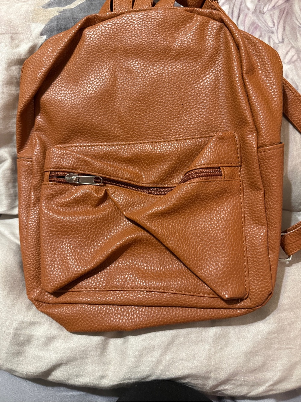 Just be  Tan Faux Leather Backpack - Classic Everyday